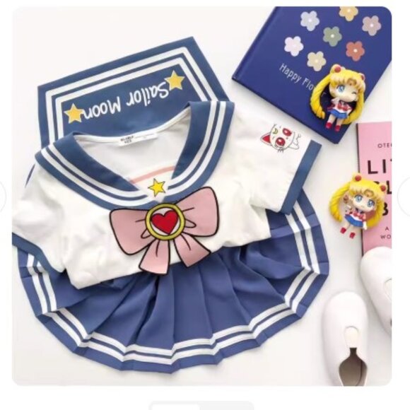 sailor moon girls shirt & skirt  2pc set - Picture 1 of 6